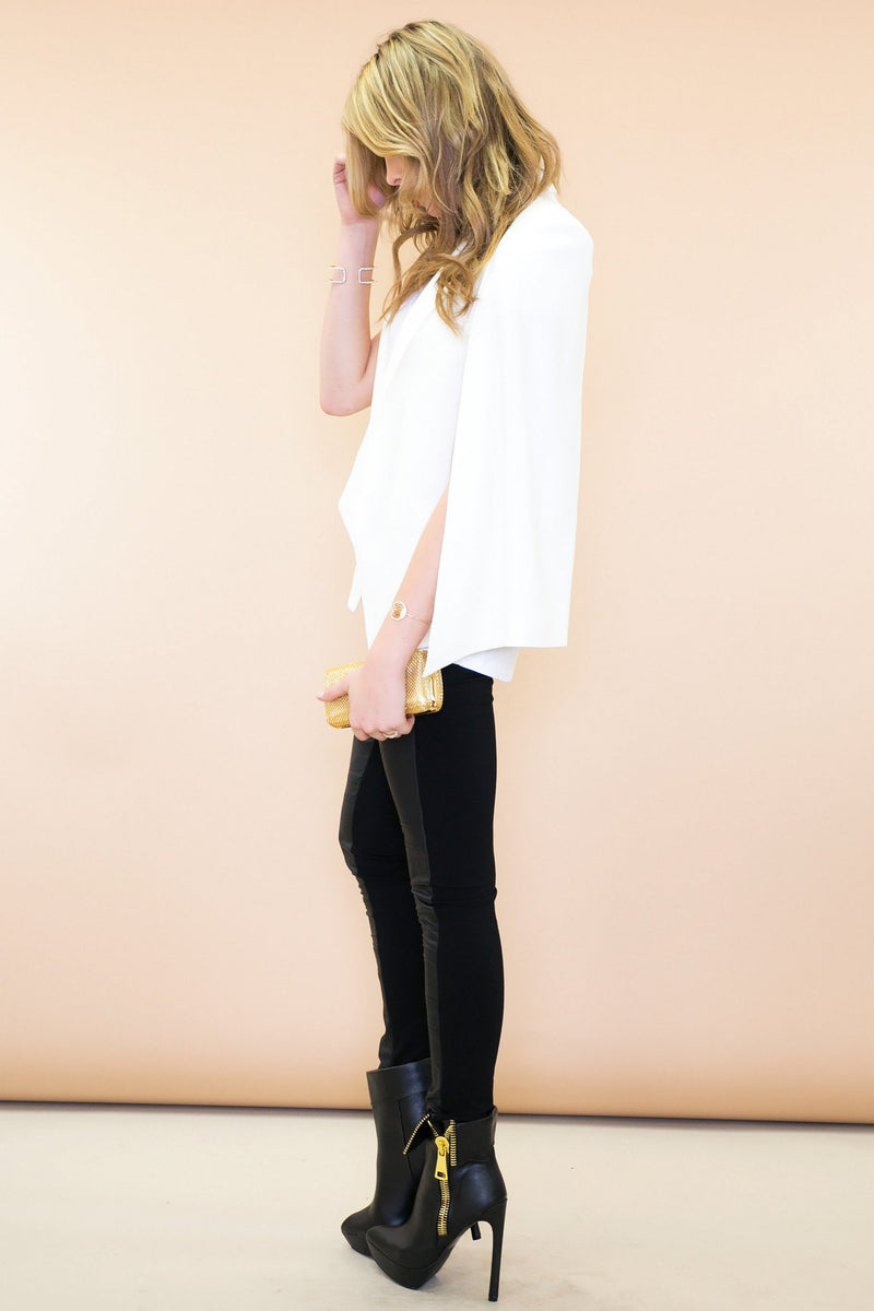 Janice Cape Blazer - White - Haute & Rebellious
