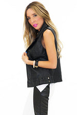 LEATHER BIKER VEST - Black - Haute & Rebellious