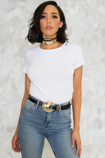 Kayla Round Buckle Belt - Gold - Haute & Rebellious
