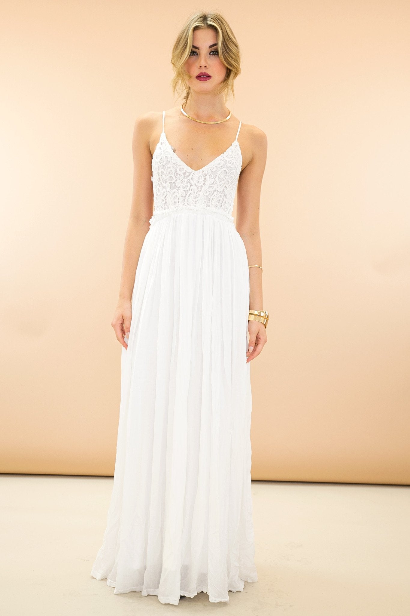 Camilla Open Back Crochet Maxi Dress - White Haute & Rebellious Camilla Open Back Crochet Maxi Dress - White Haute & Rebellious
