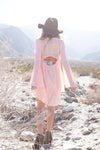 LIN BELL SLEEVE LACE TUNIC TOP - Blush - Haute & Rebellious