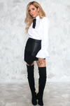 Vincent Ruffle Leather Skirt - Haute & Rebellious