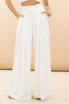 Raya High-Waisted Wide-Leg Pant - White [PRE-ORDER] - Haute & Rebellious