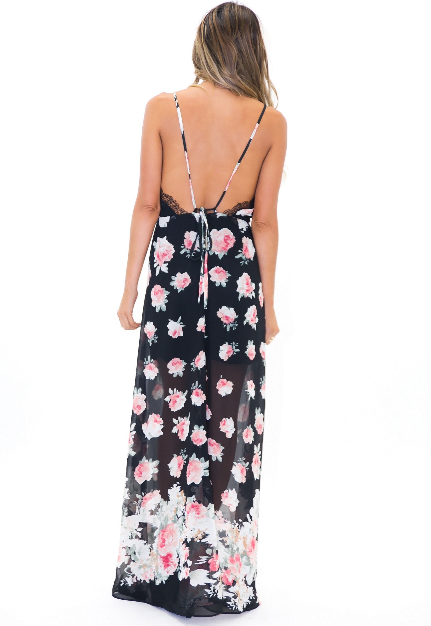 Hannah Floral Maxi Dress - Black Haute & Rebellious Hannah Floral Maxi Dress - Black Haute & Rebellious