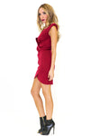 BRISTOL SHOULDER PADDED DRESS - Maroon - Haute & Rebellious