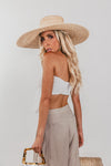 Crop Top with Front Tie - White