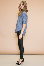 MAVEN BUTTON DOWN SHIRT - NAVY - Haute & Rebellious