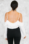 Off-Shoulder Ruffle Crop Top - White /// ONLY 1-M LEFT/// - Haute & Rebellious