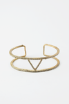 Crystal Lined Gold Cuff Bracelet