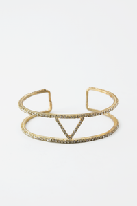 Crystal Lined Gold Cuff Bracelet