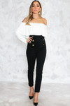 Gold Button Skinny Pant