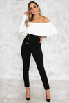 Gold Button Skinny Pant