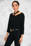 The Neck Tie Blouse - Black - Haute & Rebellious