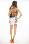 REFLECTION PRINT SHORTS - Orange - Haute & Rebellious