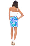 WATERCOLOR PRINT SKIRT - Blue - Haute & Rebellious