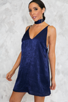 Private Party Satin Cami Dress - Midnight Blue - Haute & Rebellious