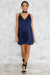 Private Party Satin Cami Dress - Midnight Blue - Haute & Rebellious