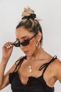 Rectangle Thin Sunglasses - Black