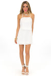 NECK TIE CHIFFON ROMPER - White - Haute & Rebellious