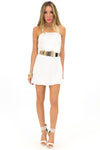 NECK TIE CHIFFON ROMPER - White - Haute & Rebellious