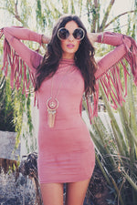 Akela Suede Fringe Dress - Haute & Rebellious