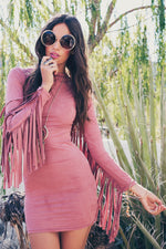 Akela Suede Fringe Dress - Haute & Rebellious
