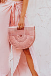 Bamboo Basket Bag - Pink