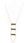 LONG TRIPLE BLOCK PENDANT NECKLACE - Haute & Rebellious