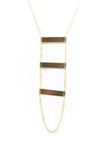 LONG TRIPLE BLOCK PENDANT NECKLACE - Haute & Rebellious
