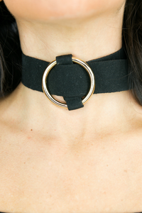 Chloe Circle Thick Choker - Black - Haute & Rebellious