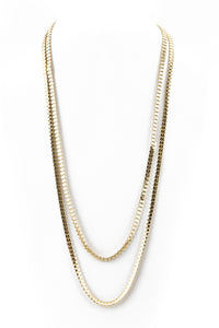 LONG DOUBLE BLOCK ROPE NECKLACE - Haute & Rebellious