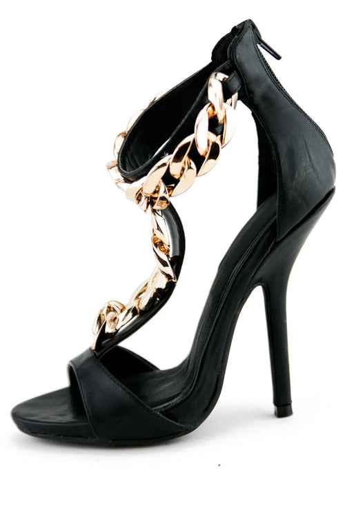 ENDER GOLD CHAIN SANDAL HEEL - Haute & Rebellious