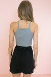 Suede Front-Button Skirt - Black - Haute & Rebellious