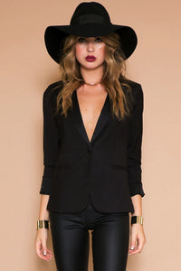 ONE BUTTON SHOULDER PAD BLAZER - Haute & Rebellious