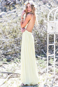 Camilla Open Back Crochet Maxi - Yellow - Haute & Rebellious