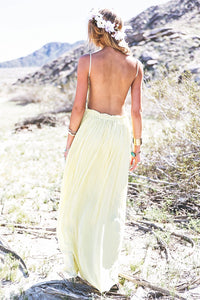 Camilla Open Back Crochet Maxi - Yellow - Haute & Rebellious