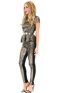 VARA SEQUIN PEPLUM TOP - Haute & Rebellious