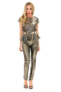 VARA SEQUIN PEPLUM TOP - Haute & Rebellious