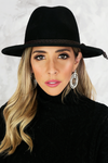 Flat Brim Fedora Wool Hat