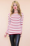 Nalley Striped Sweater - Red - Haute & Rebellious