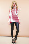 Nalley Striped Sweater - Red - Haute & Rebellious