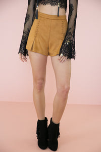 Lace Me Up Suede Shorts - Haute & Rebellious