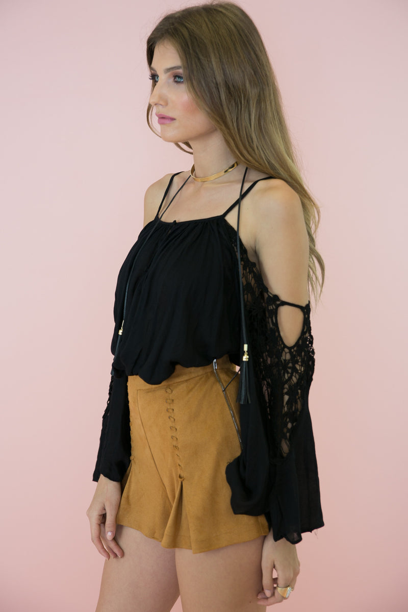 Shoulder Cutout Blouse - Haute & Rebellious