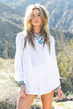 Bali Pom-Pom Slit-Back Linen Shirt - Haute & Rebellious