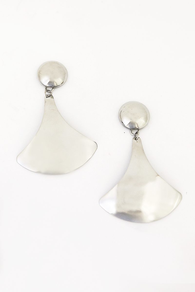 Shape Metal Plated Earring - Silver