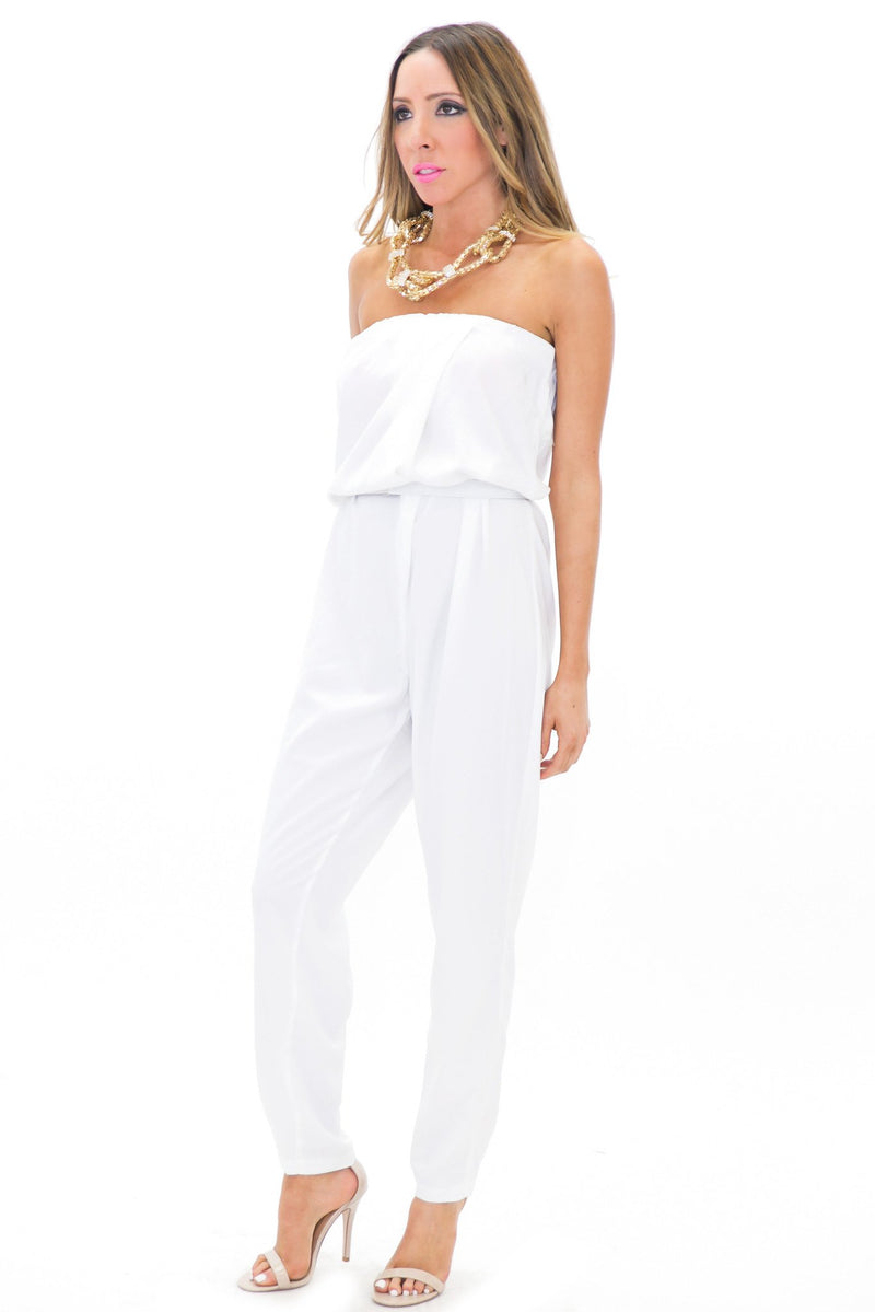 LANA DRAPE STRAPLESS JUMPSUIT - Haute & Rebellious