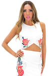 AIDA FLORAL EMBELLISHED CROP TOP - Haute & Rebellious