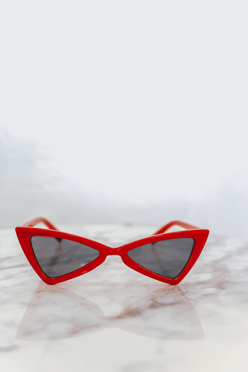 Retro Small Sunglasses - Red