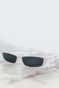 Rectangle Thin Sunglasses - White