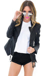 HARVEY LEATHER ZIP MOTO JACKET - Haute & Rebellious